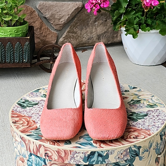 Greycity Calf Hair Genuine Leather Coral Pump Square Comfortable Heels Size 11 - Picture 3 of 16